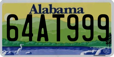 AL license plate 64AT999
