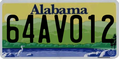 AL license plate 64AV012