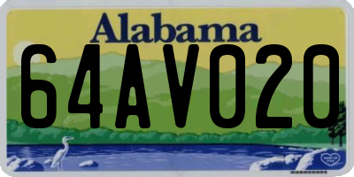 AL license plate 64AV020