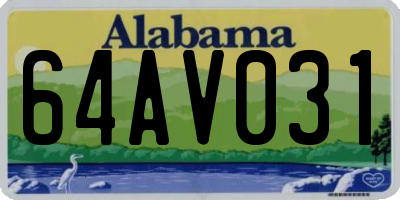 AL license plate 64AV031