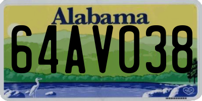 AL license plate 64AV038