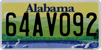 AL license plate 64AV092