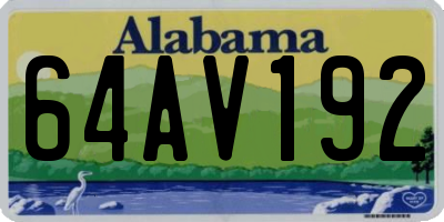 AL license plate 64AV192