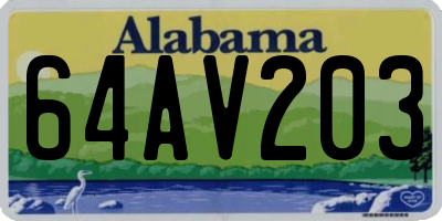 AL license plate 64AV203