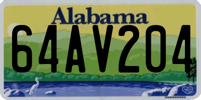 AL license plate 64AV204