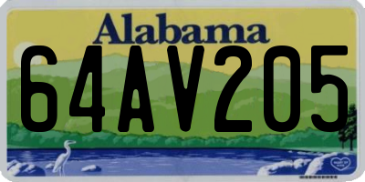 AL license plate 64AV205