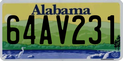 AL license plate 64AV231