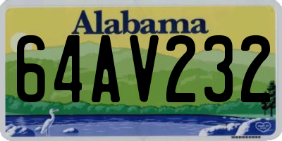 AL license plate 64AV232
