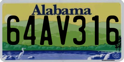 AL license plate 64AV316