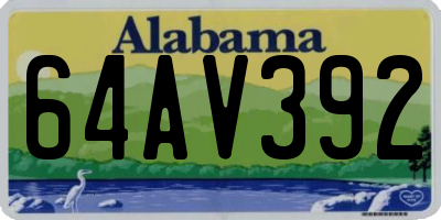 AL license plate 64AV392