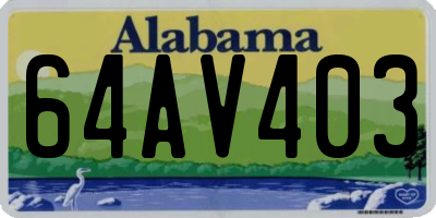 AL license plate 64AV403