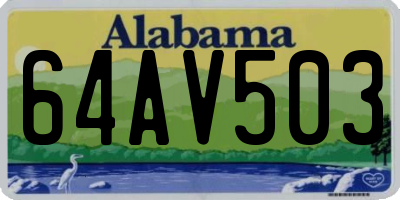 AL license plate 64AV503