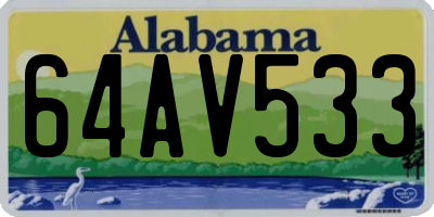 AL license plate 64AV533