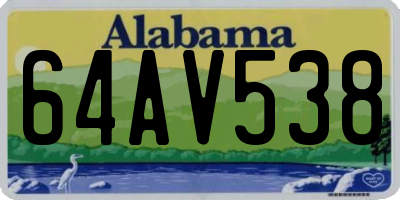 AL license plate 64AV538