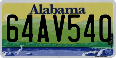 AL license plate 64AV540