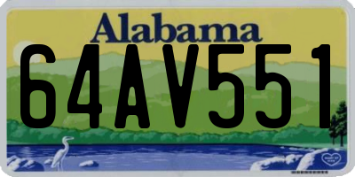 AL license plate 64AV551