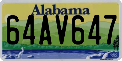 AL license plate 64AV647
