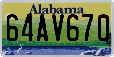 AL license plate 64AV670
