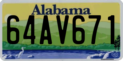 AL license plate 64AV671