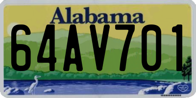 AL license plate 64AV701