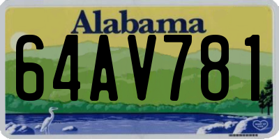 AL license plate 64AV781