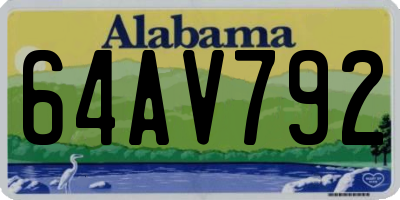 AL license plate 64AV792