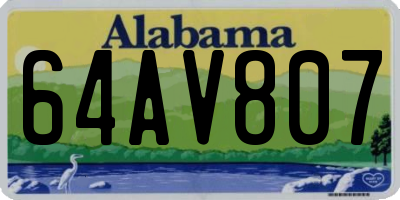AL license plate 64AV807