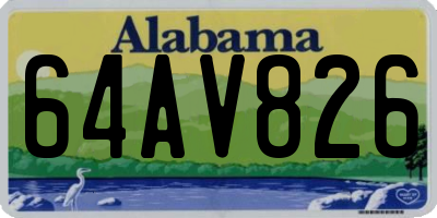 AL license plate 64AV826