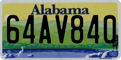 AL license plate 64AV840