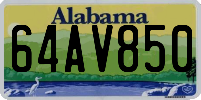 AL license plate 64AV850