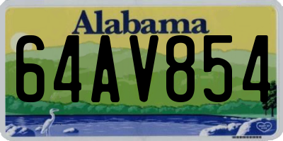 AL license plate 64AV854