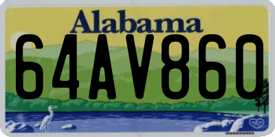 AL license plate 64AV860