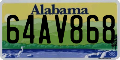 AL license plate 64AV868