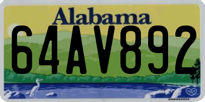 AL license plate 64AV892