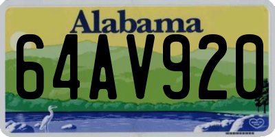 AL license plate 64AV920