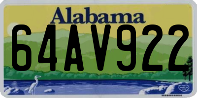AL license plate 64AV922