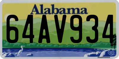 AL license plate 64AV934