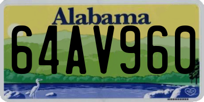 AL license plate 64AV960