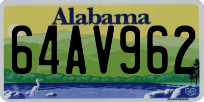 AL license plate 64AV962