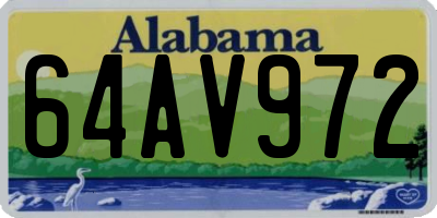 AL license plate 64AV972