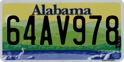 AL license plate 64AV978