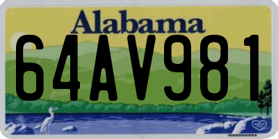 AL license plate 64AV981