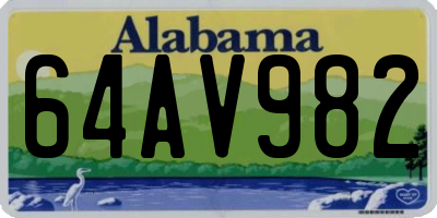 AL license plate 64AV982