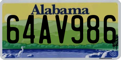 AL license plate 64AV986