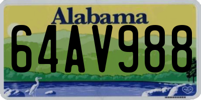 AL license plate 64AV988
