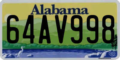 AL license plate 64AV998