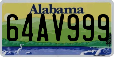 AL license plate 64AV999