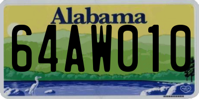 AL license plate 64AW010