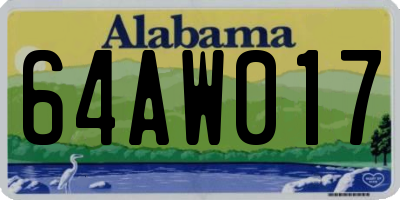 AL license plate 64AW017