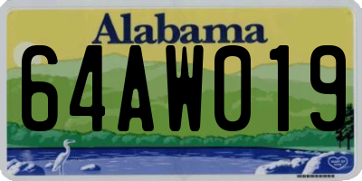 AL license plate 64AW019